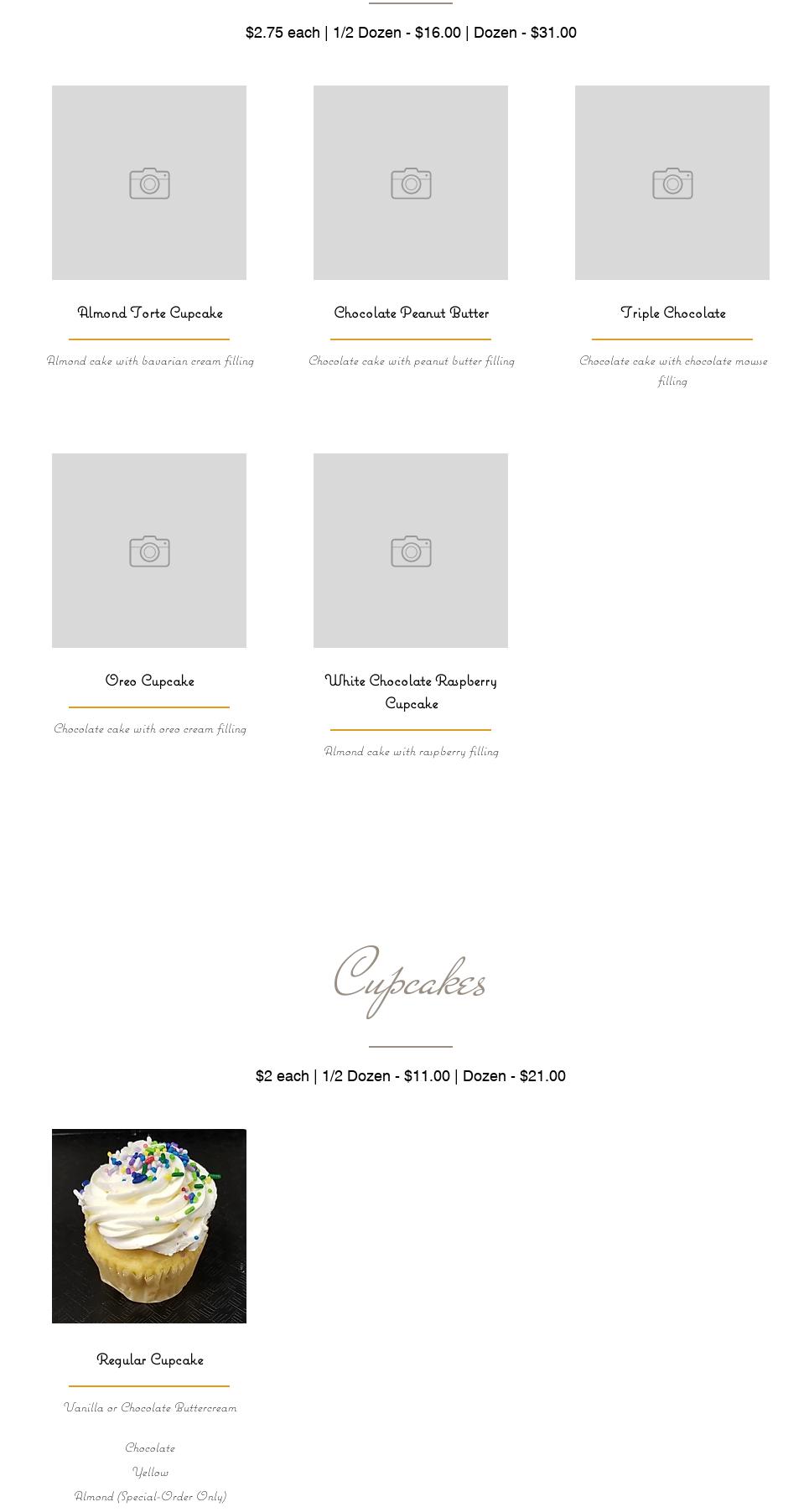 Mazziotti Bakery Menu