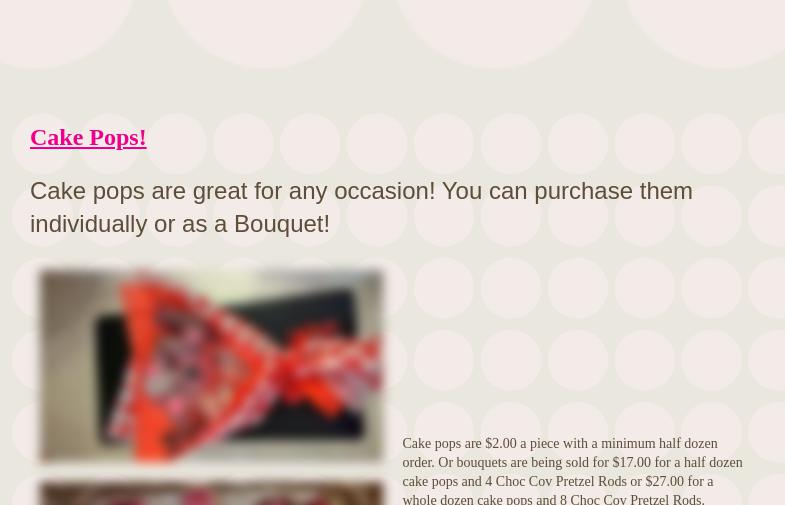 Diana's Heavenly Cupcakes Menu