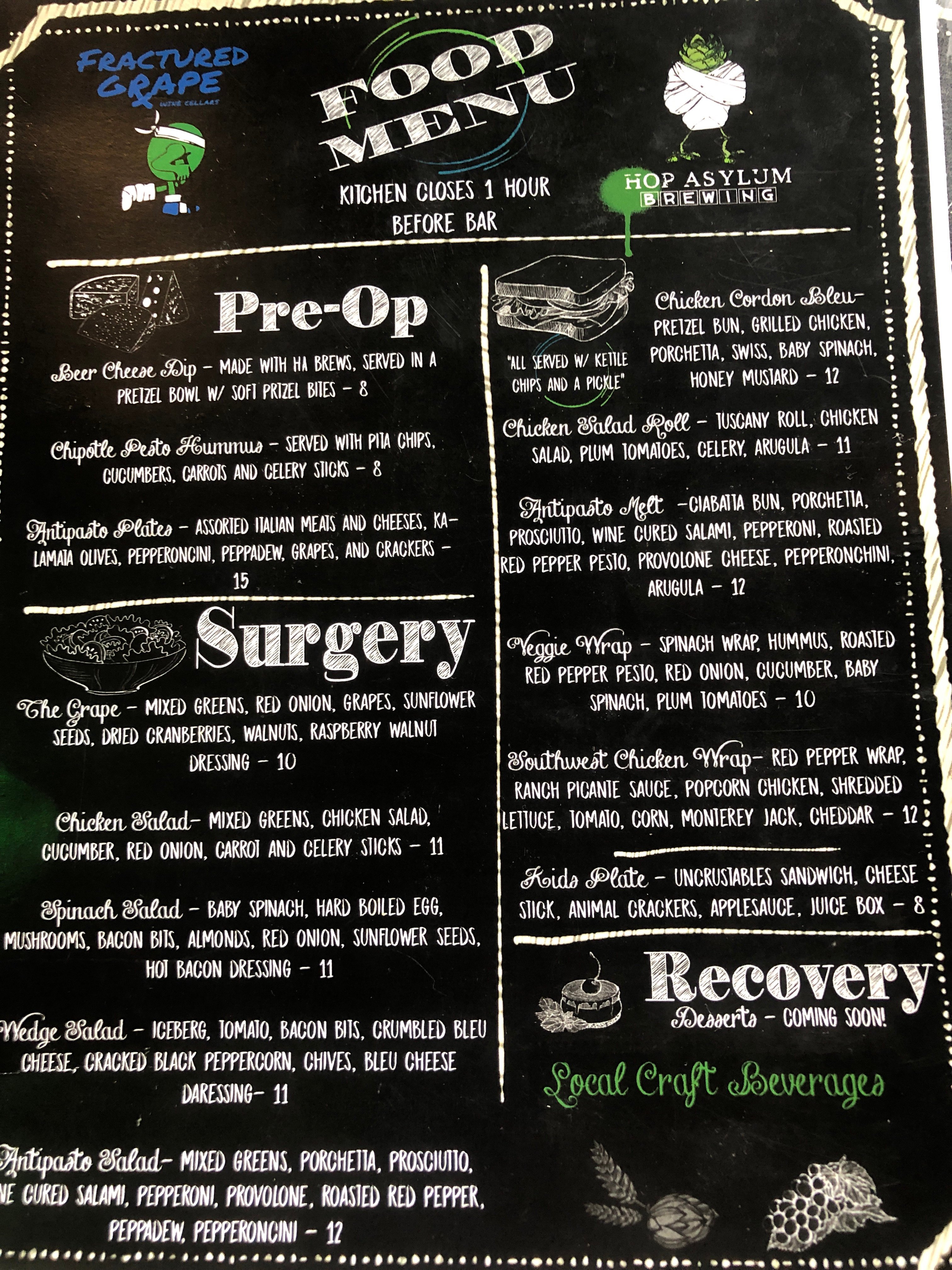 Hop Asylum Brewing Menu