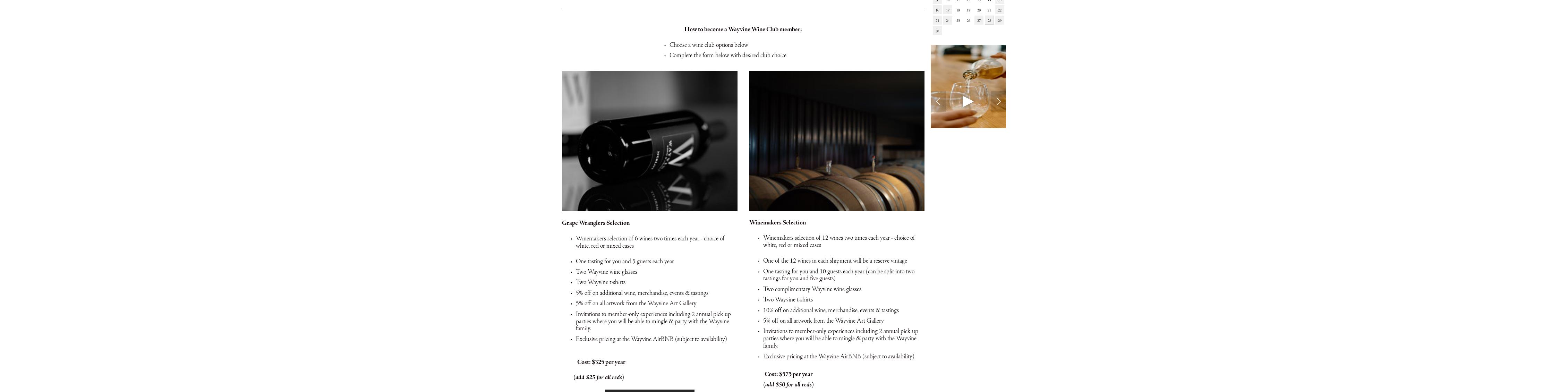 WAYVINE winery & vineyard Menu