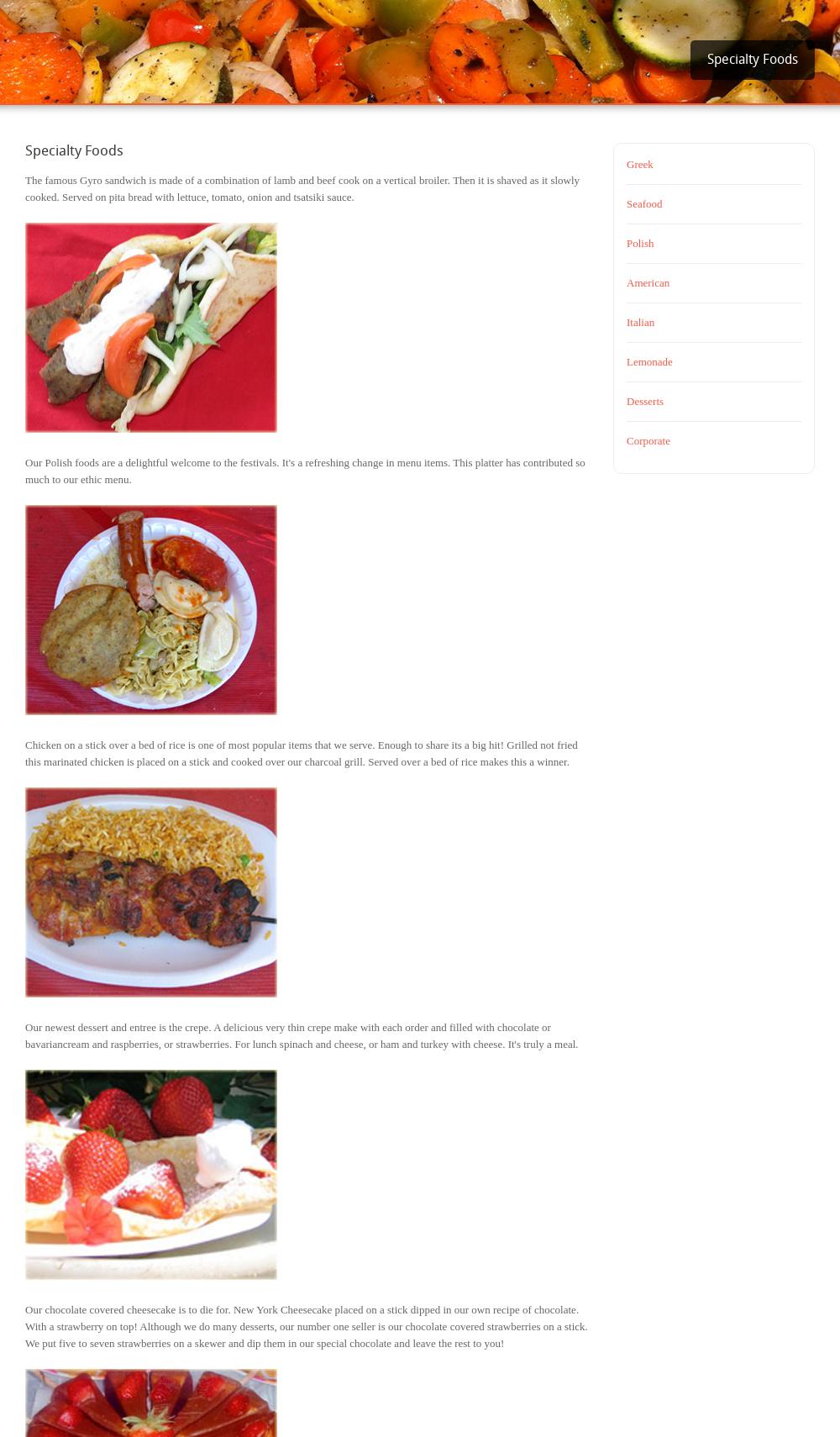 Ikaros Gourmet Co Inc DBA Simons Food Concessions Menu