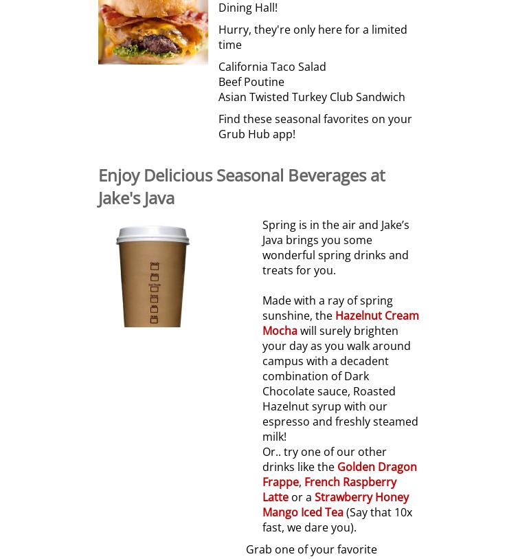 Albright College: Student Center Dining Hall Menu