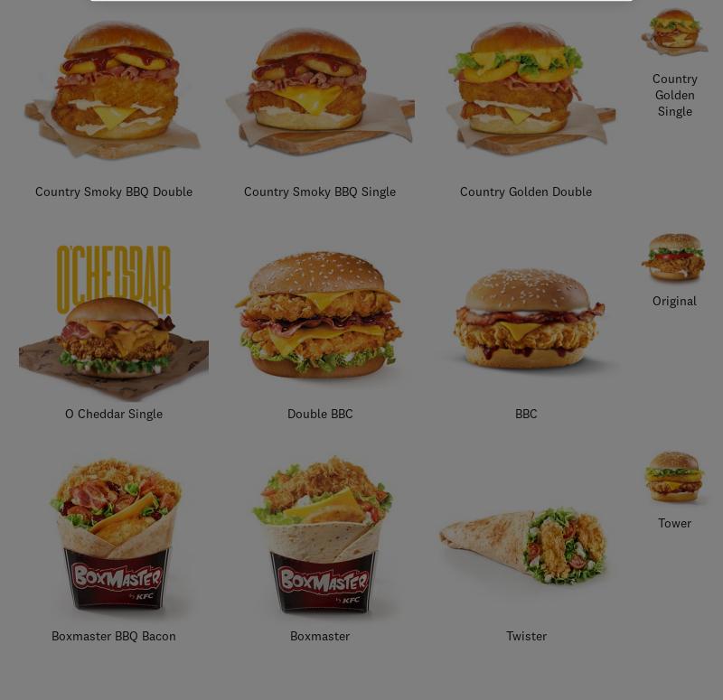 KFC Menu