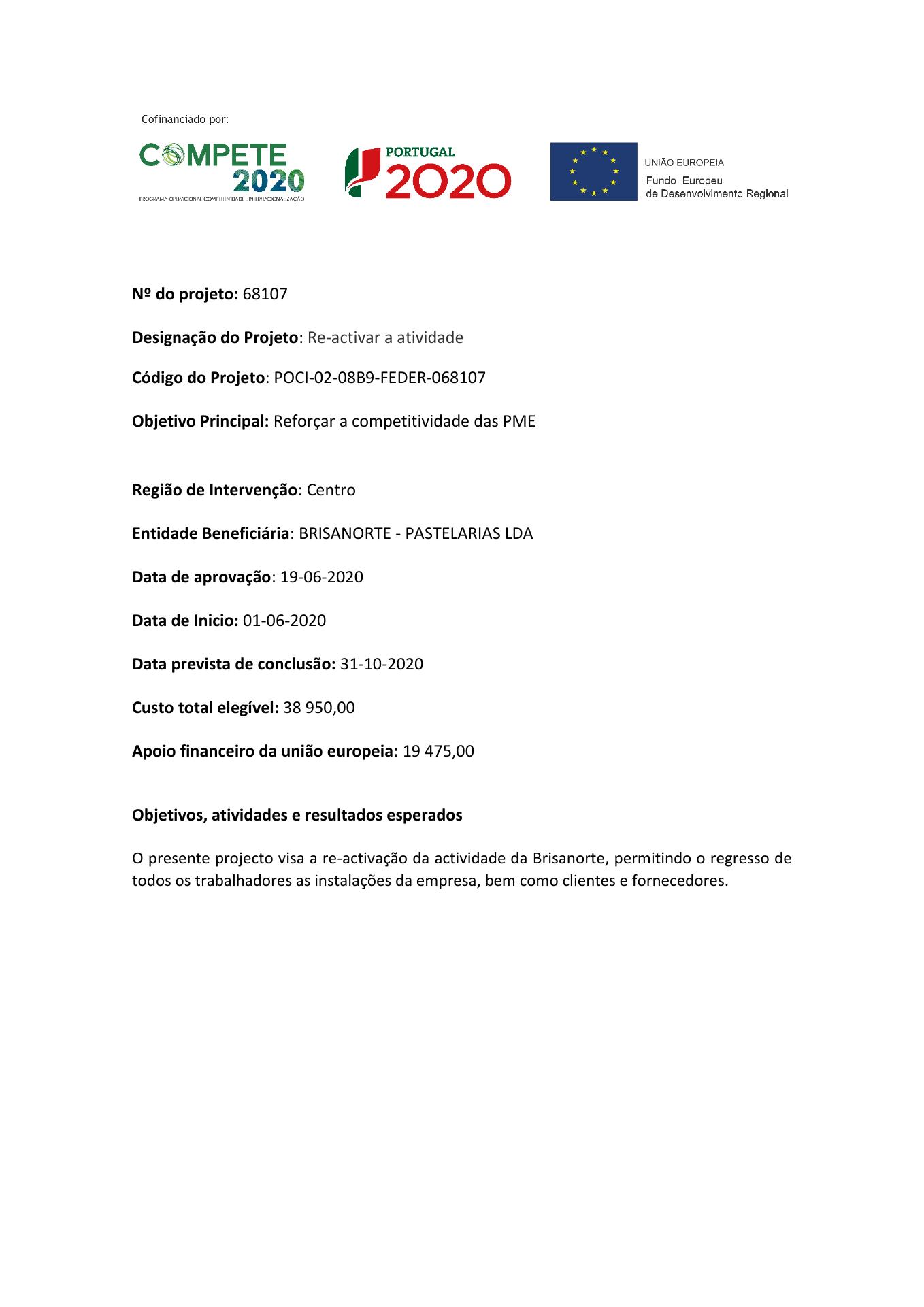 Brisanorte Pastelarias Menu