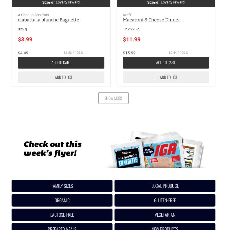 IGA Marché C&C Letort inc. Menu