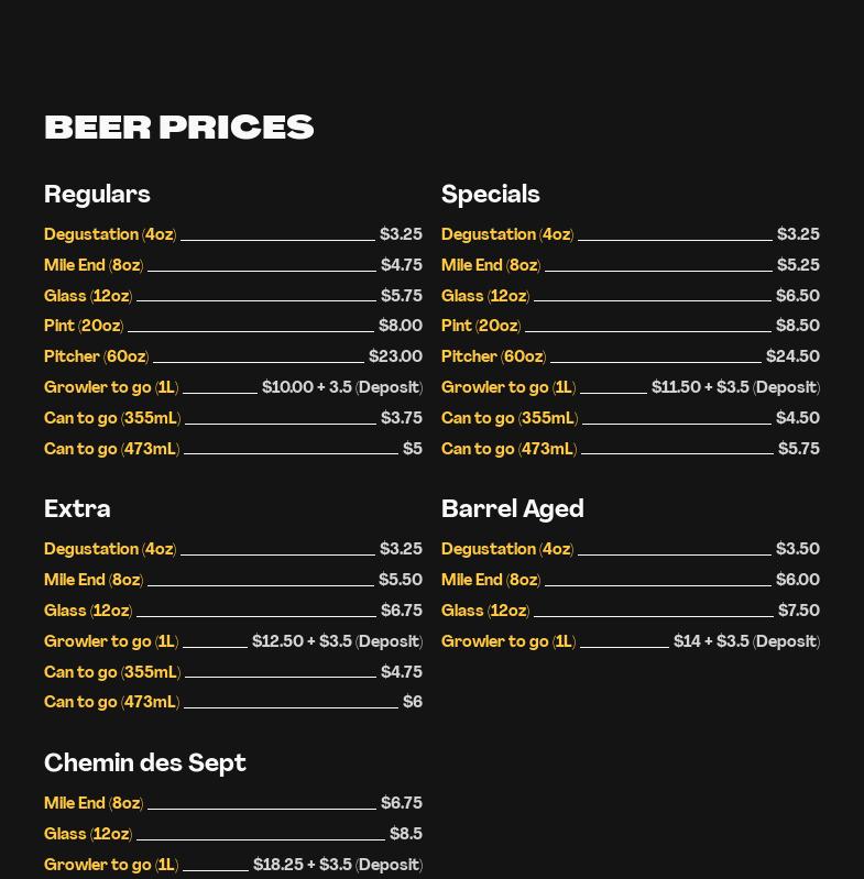 Dieu du Ciel! - Brasserie / Administration & Microbrasserie Menu