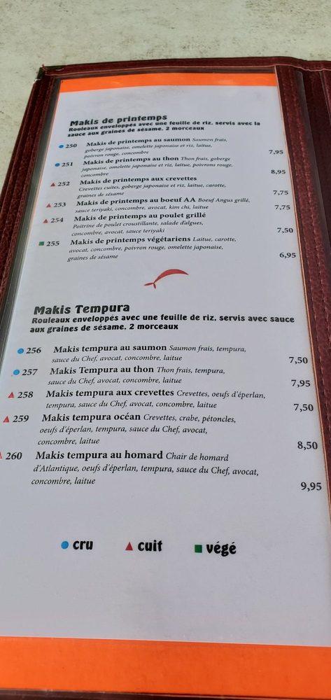 Menu au Restaurant Papa Luigi, Saint-Sauveur