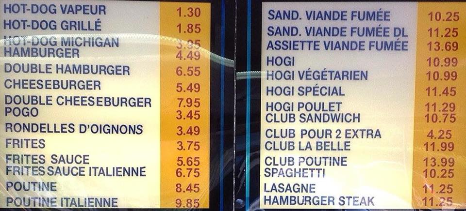 La Belle Mauricienne Menu