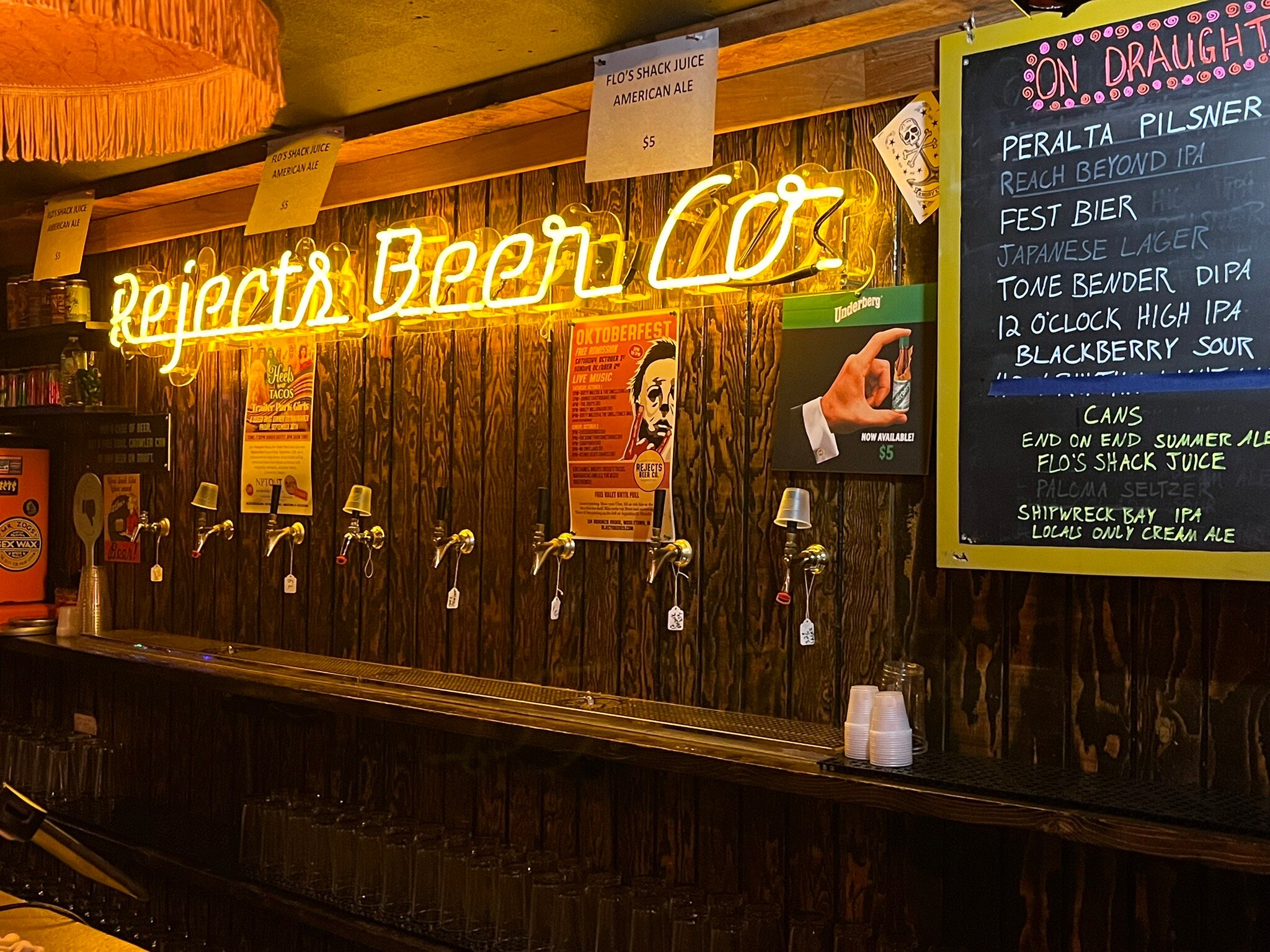 Rejects beer co. Menu