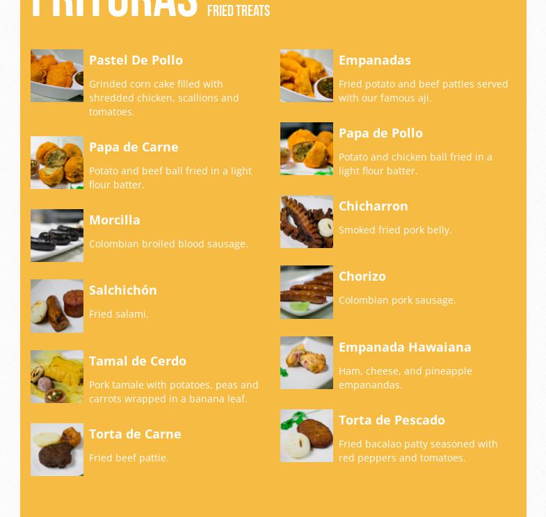 Caprichos Antioquenos Bakery Menu