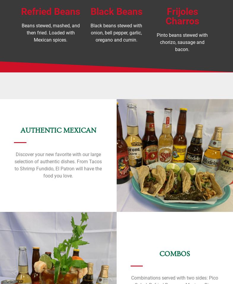 El Patron Taqueria Mexicana Menu