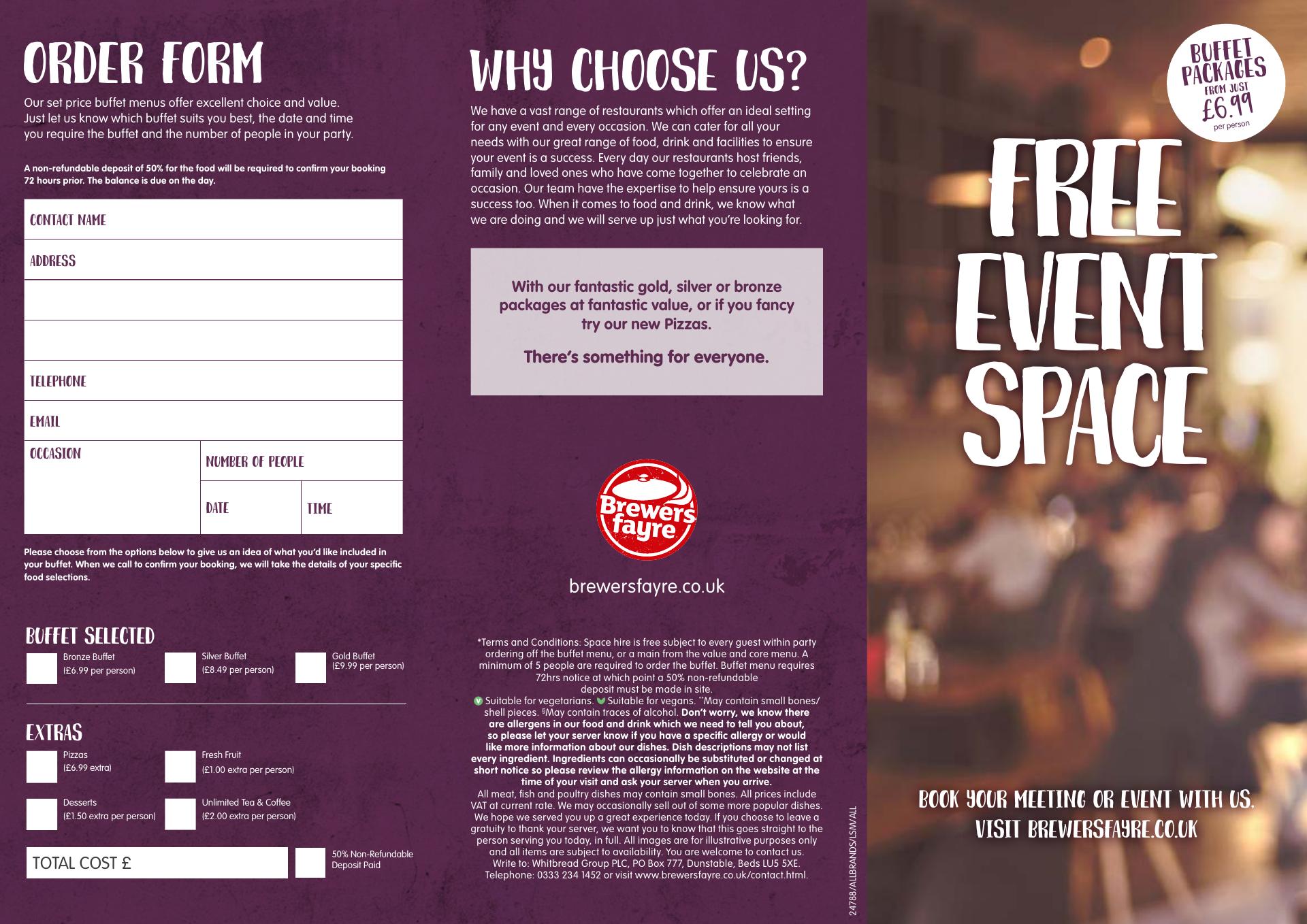 The Kincardine Way Brewers Fayre Menu