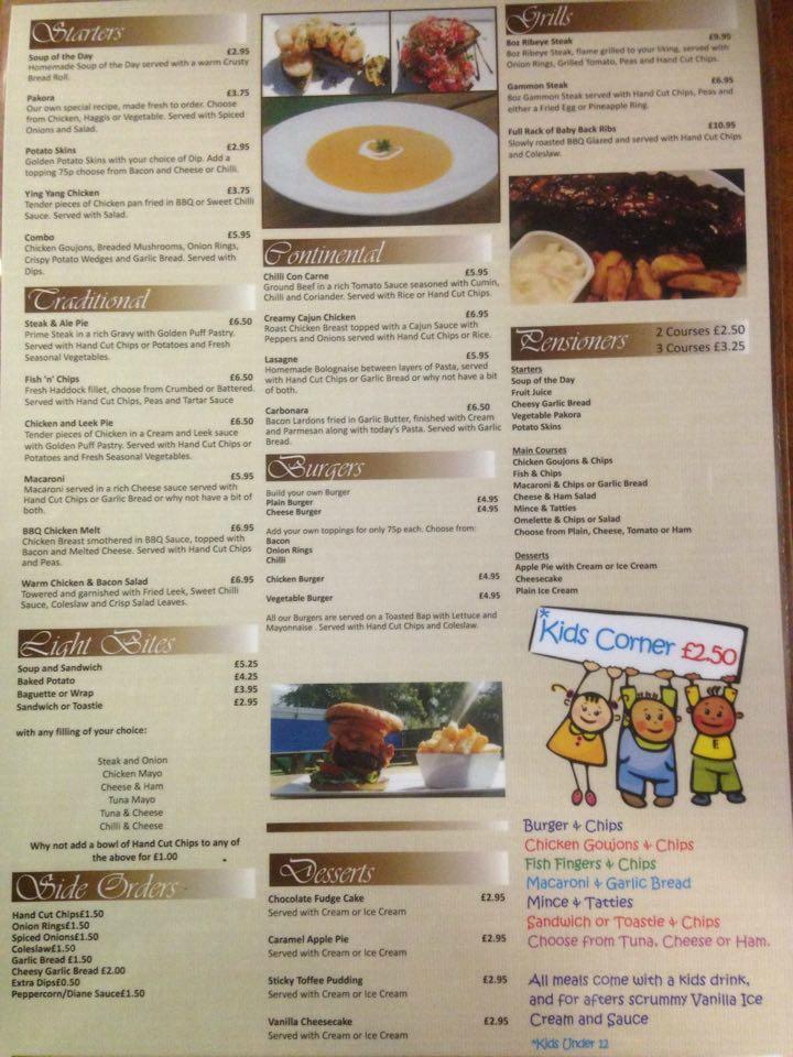 Burgh Bar Menu