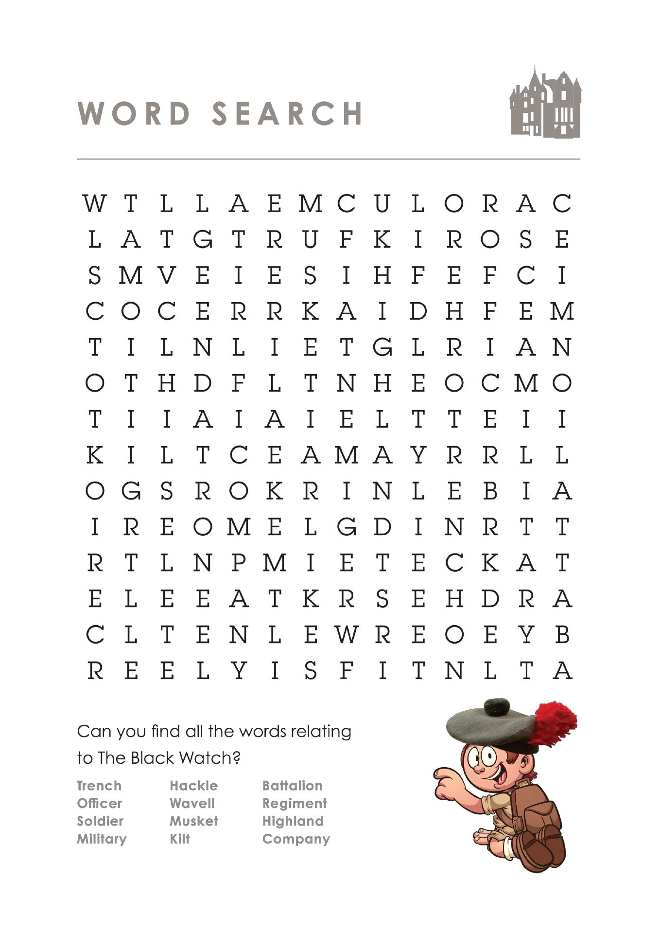 The Black Watch Castle & Museum Menu