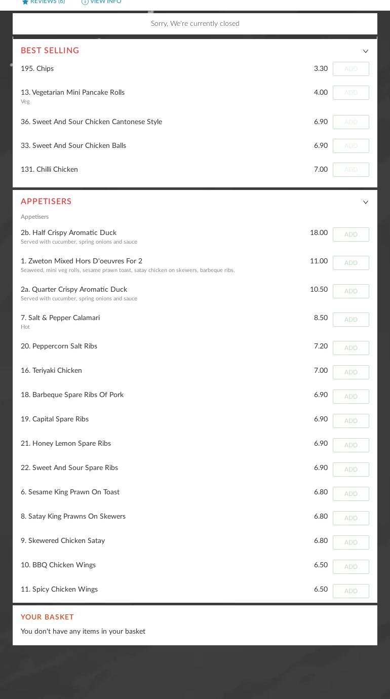 Zweton Restaurant Menu