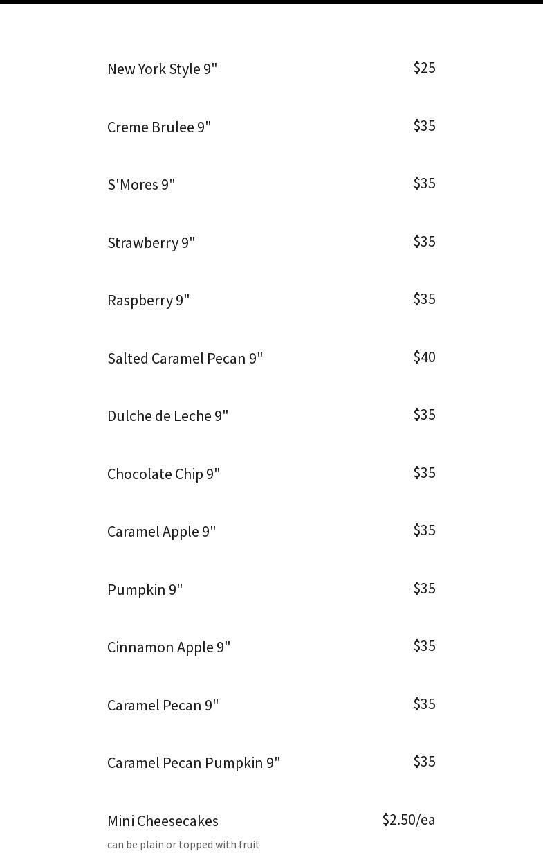 Mistletoe Catering & More Menu