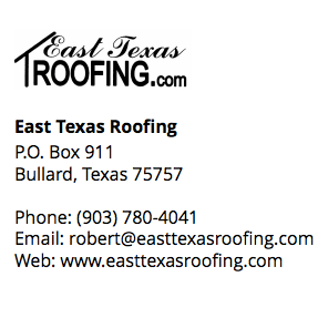 East Texas Roofing 374 Co Rd 3605, Bullard Texas 75757
