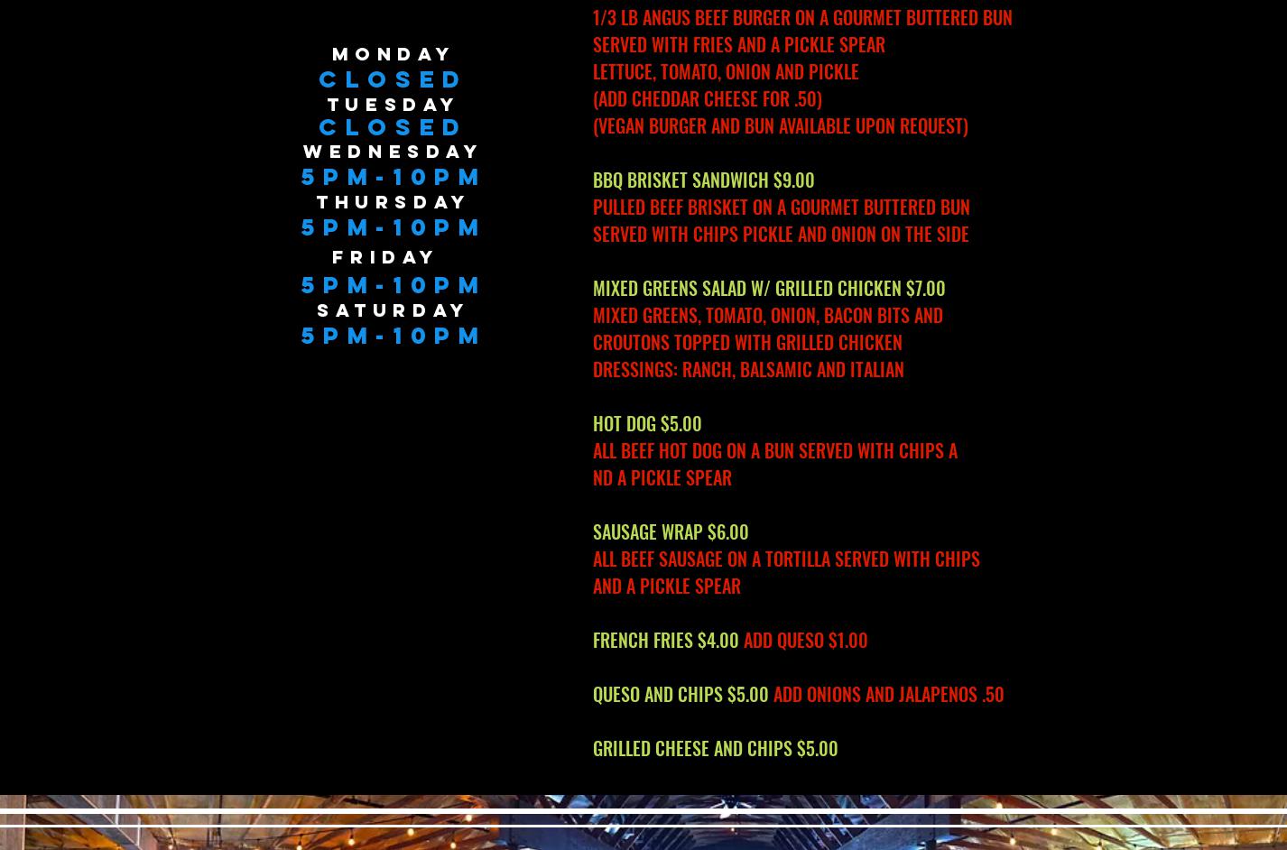 Hudson's On Mercer Street Menu