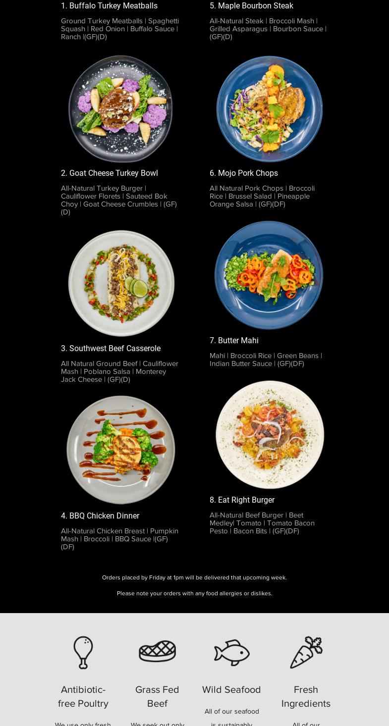 Eat Right Dallas Menu
