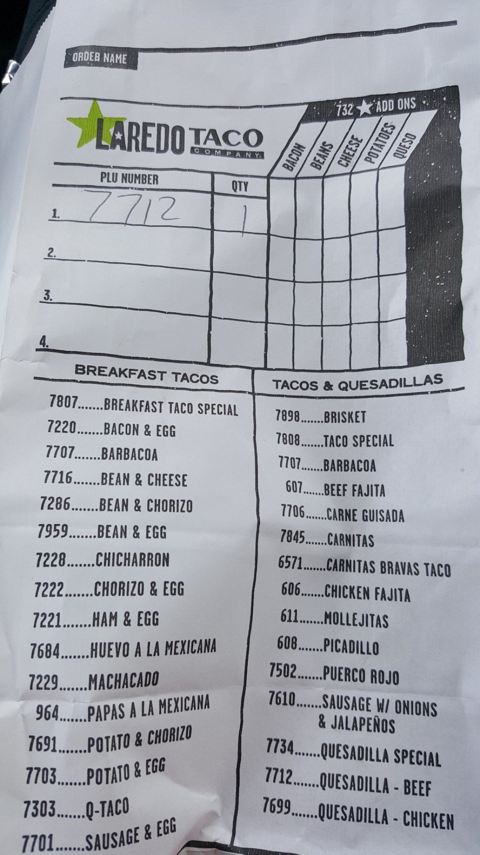 Laredo Taco Company Menu