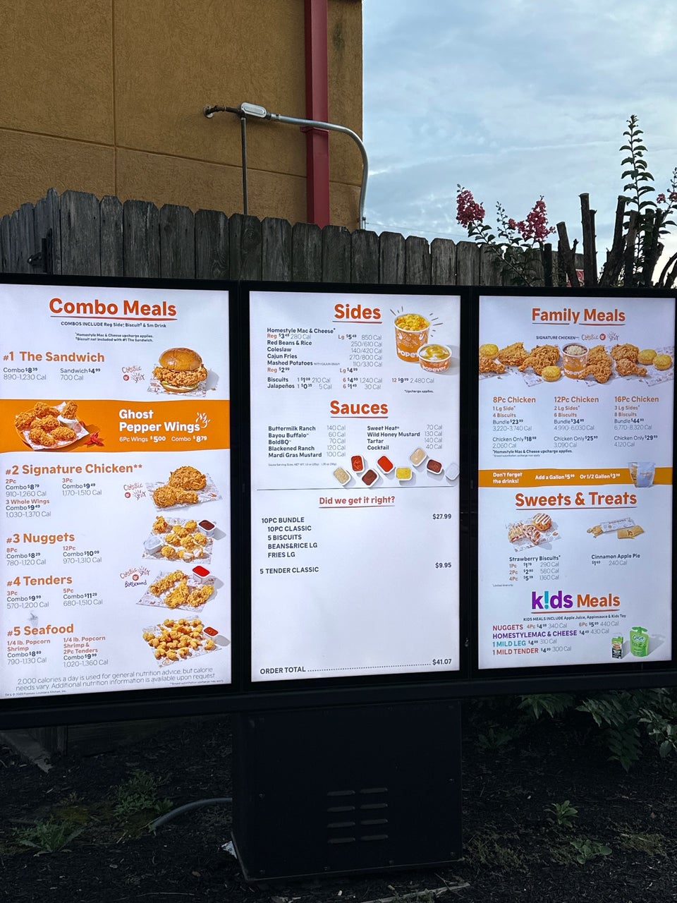 Popeyes Louisiana Kitchen Menu