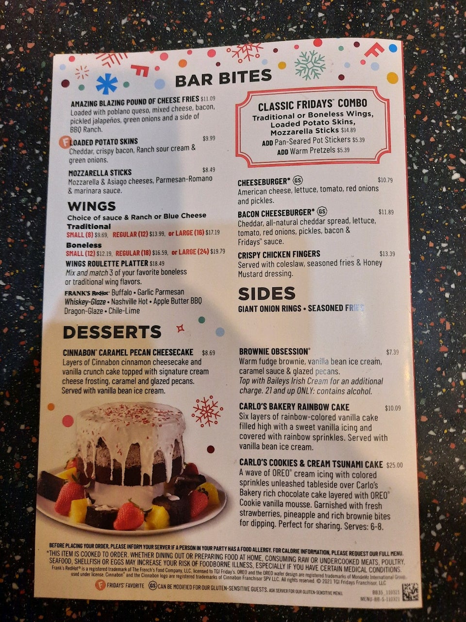 Carlsons Restaurants Menu