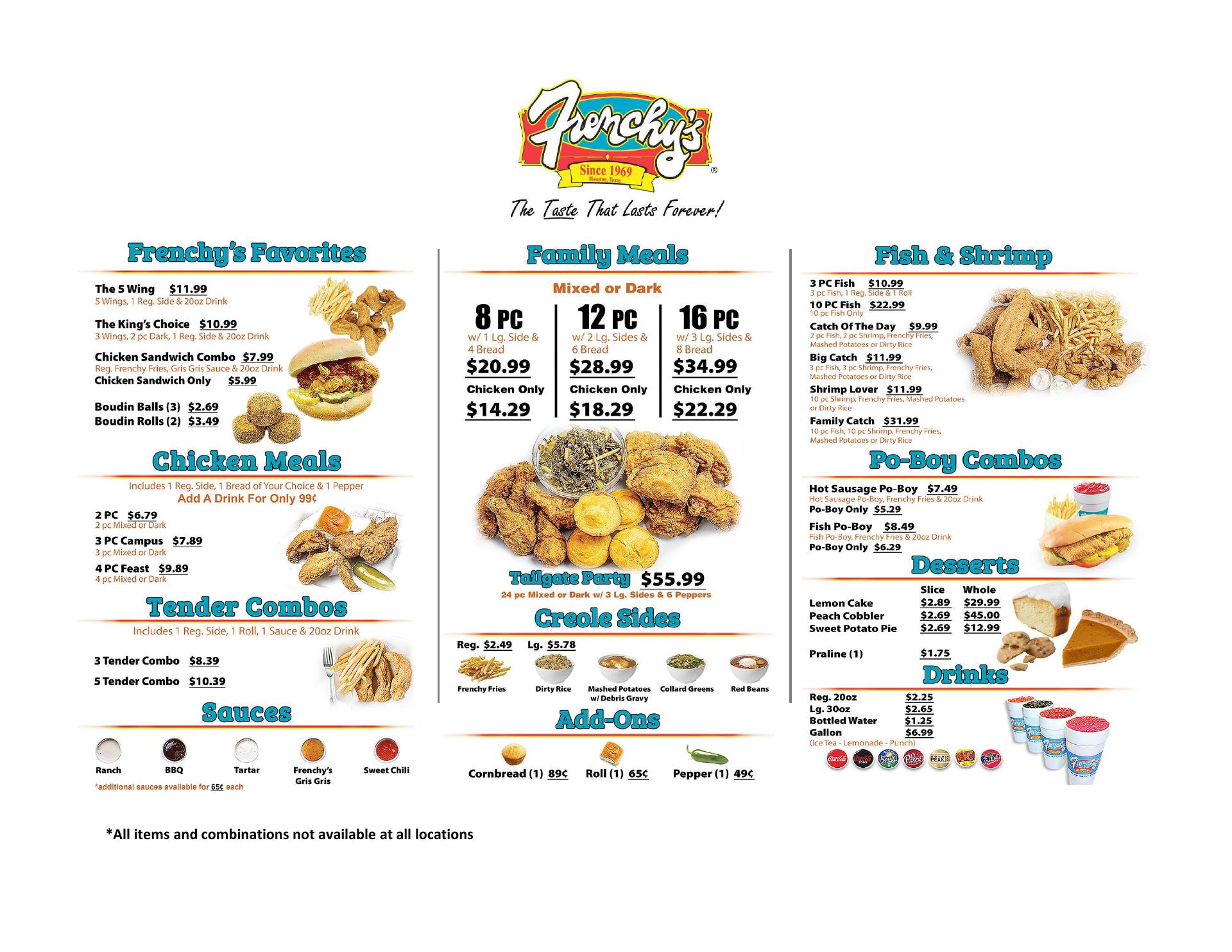 Frenchy's Chicken - Katy Menu