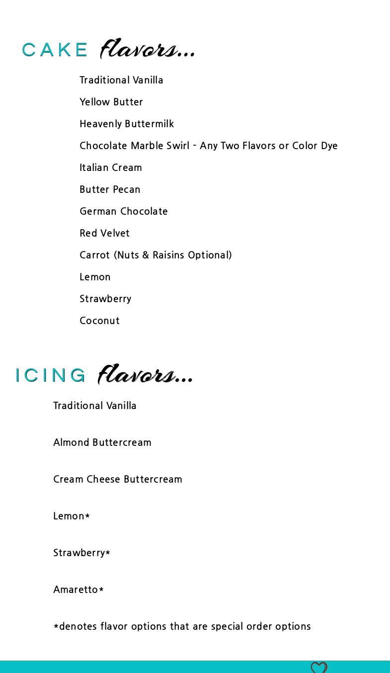 Grandough Baking Co. Menu