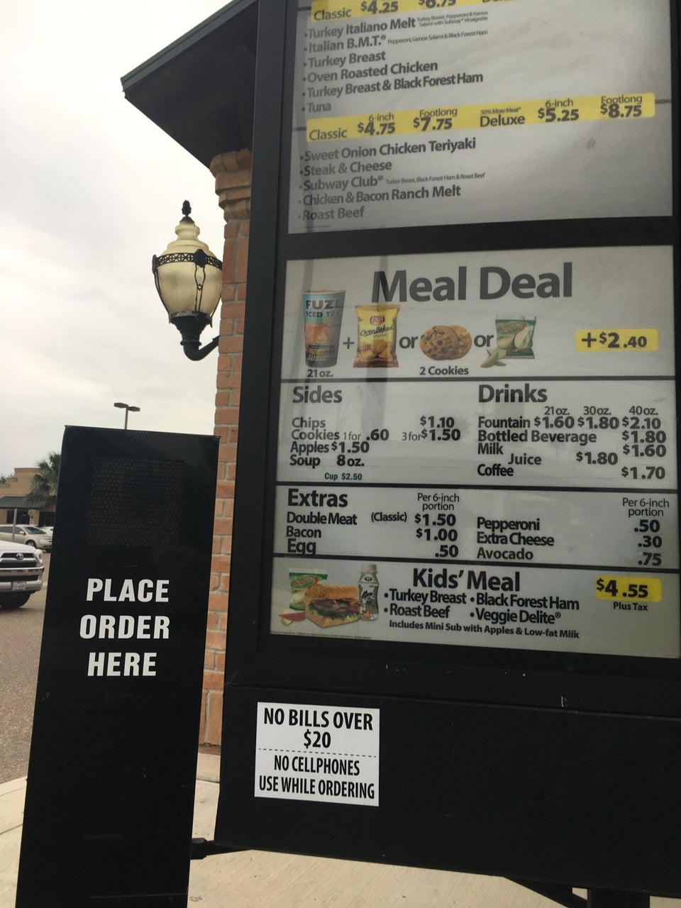 Subway Menu