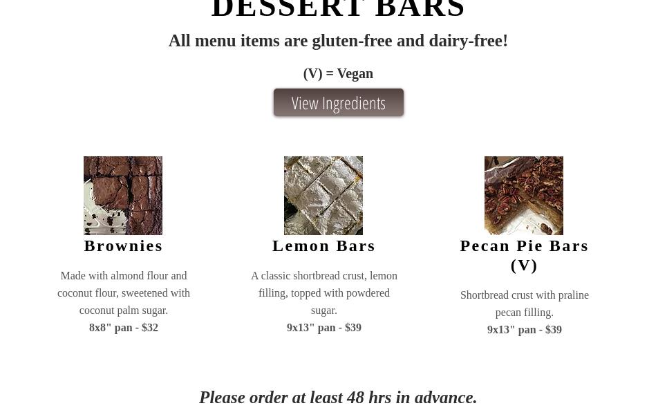 Desert Bloom Bakery Menu