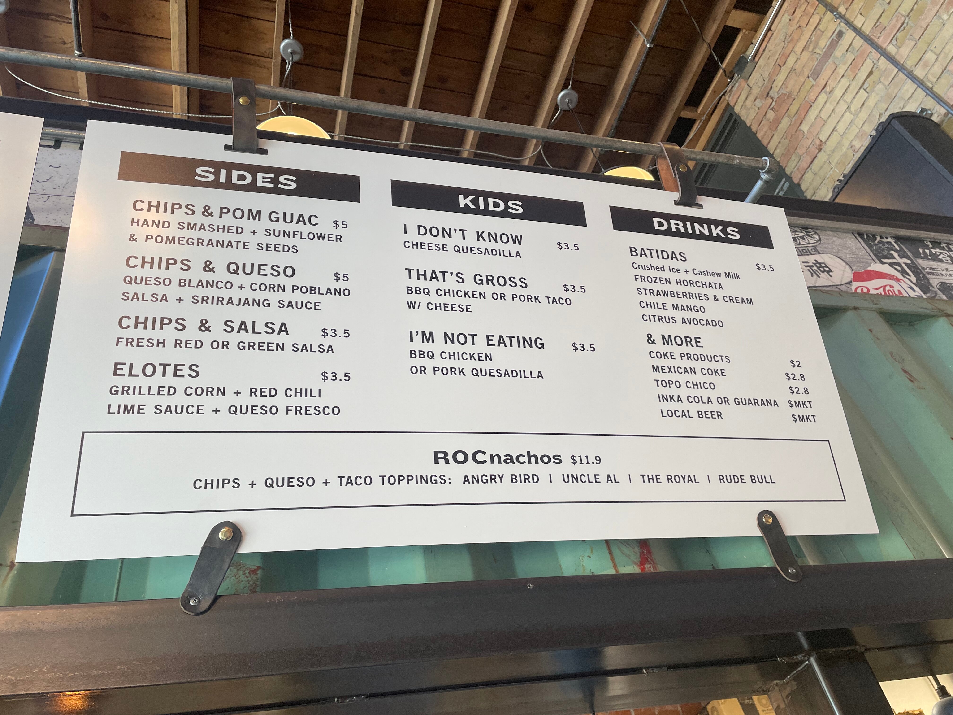 ️ Taco Cart parking ️ Menu