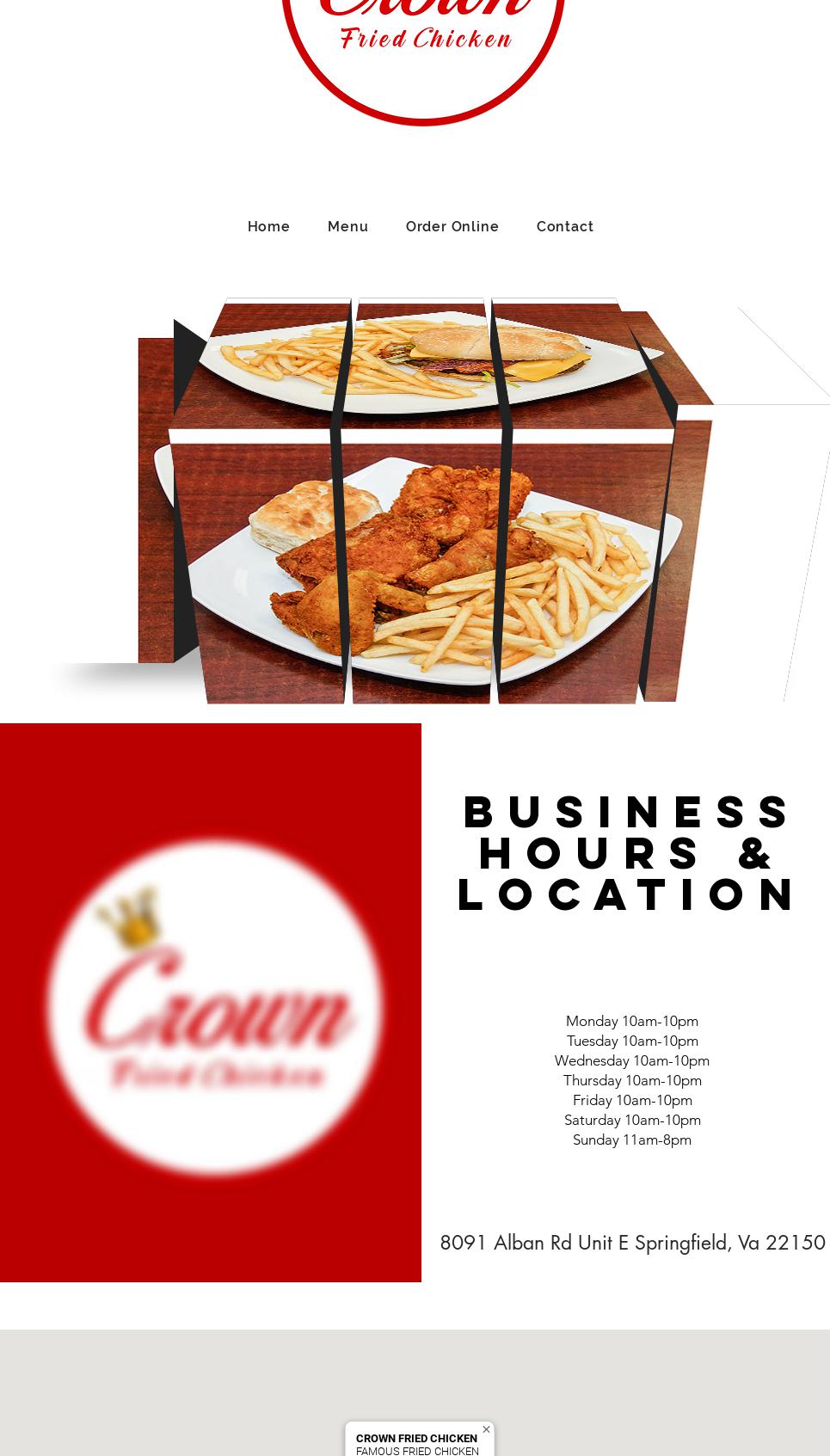 Crown Fried Chicken Menu