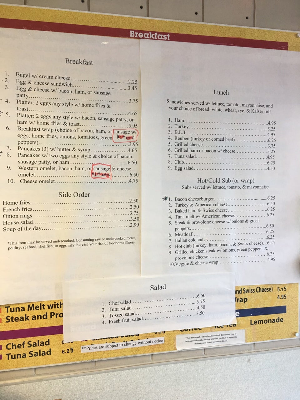 Taco Too Menu