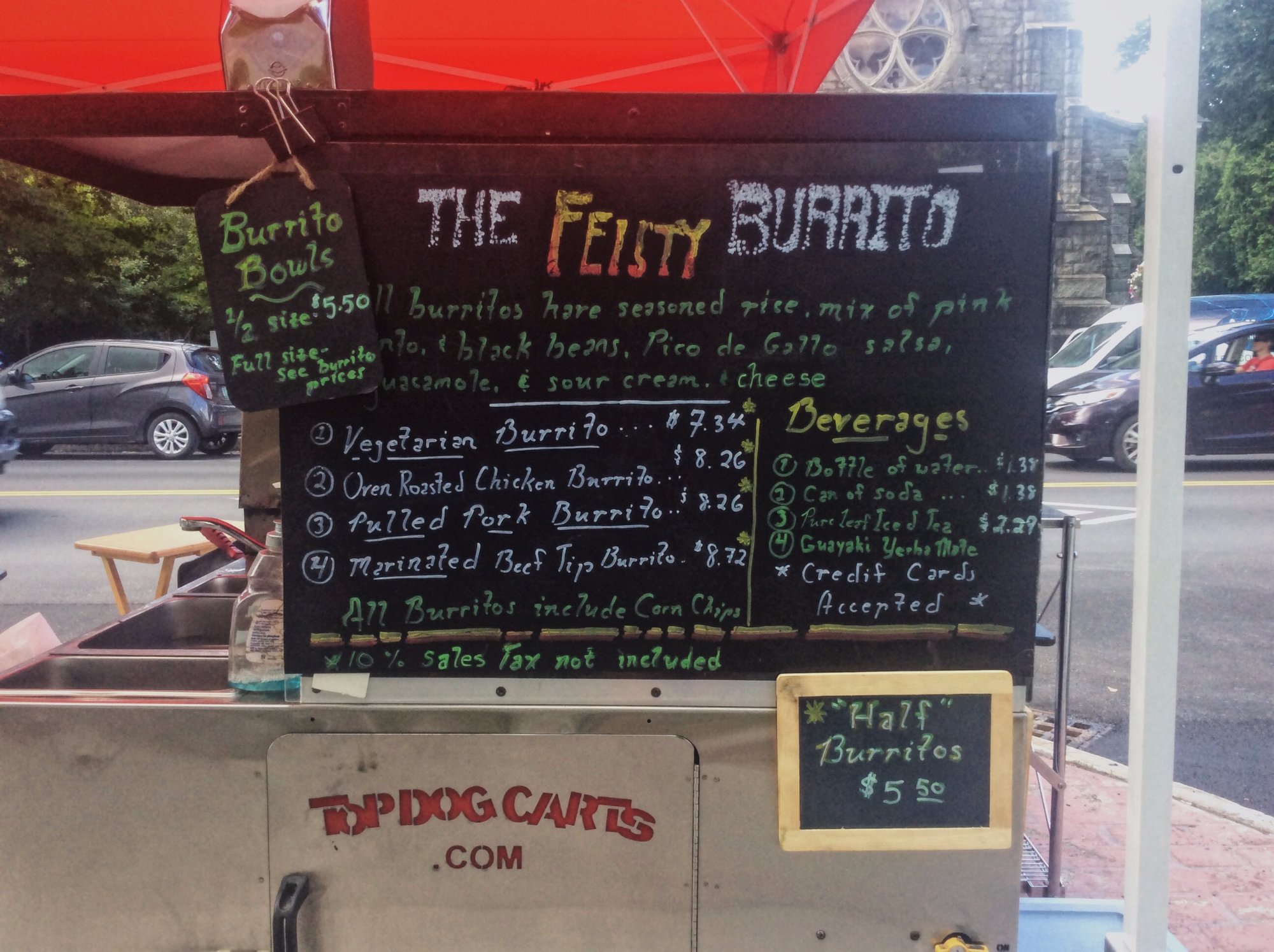 The Feisty Burrito Menu