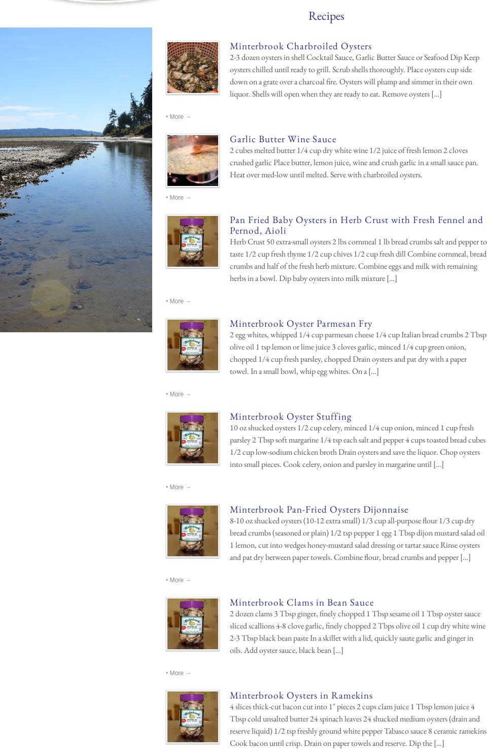 Minterbrook Oyster Company Menu