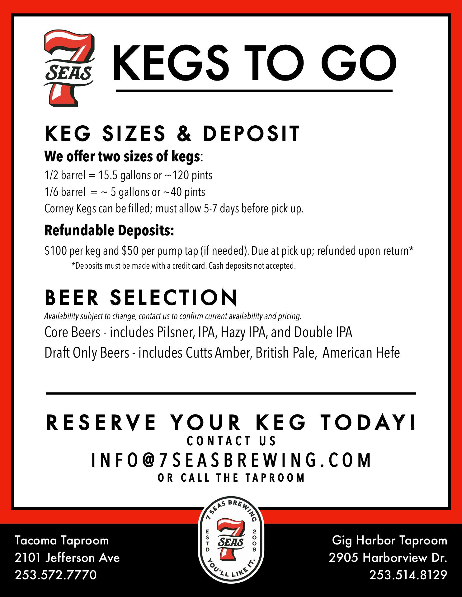 7 Seas Brewery and Taproom Menu
