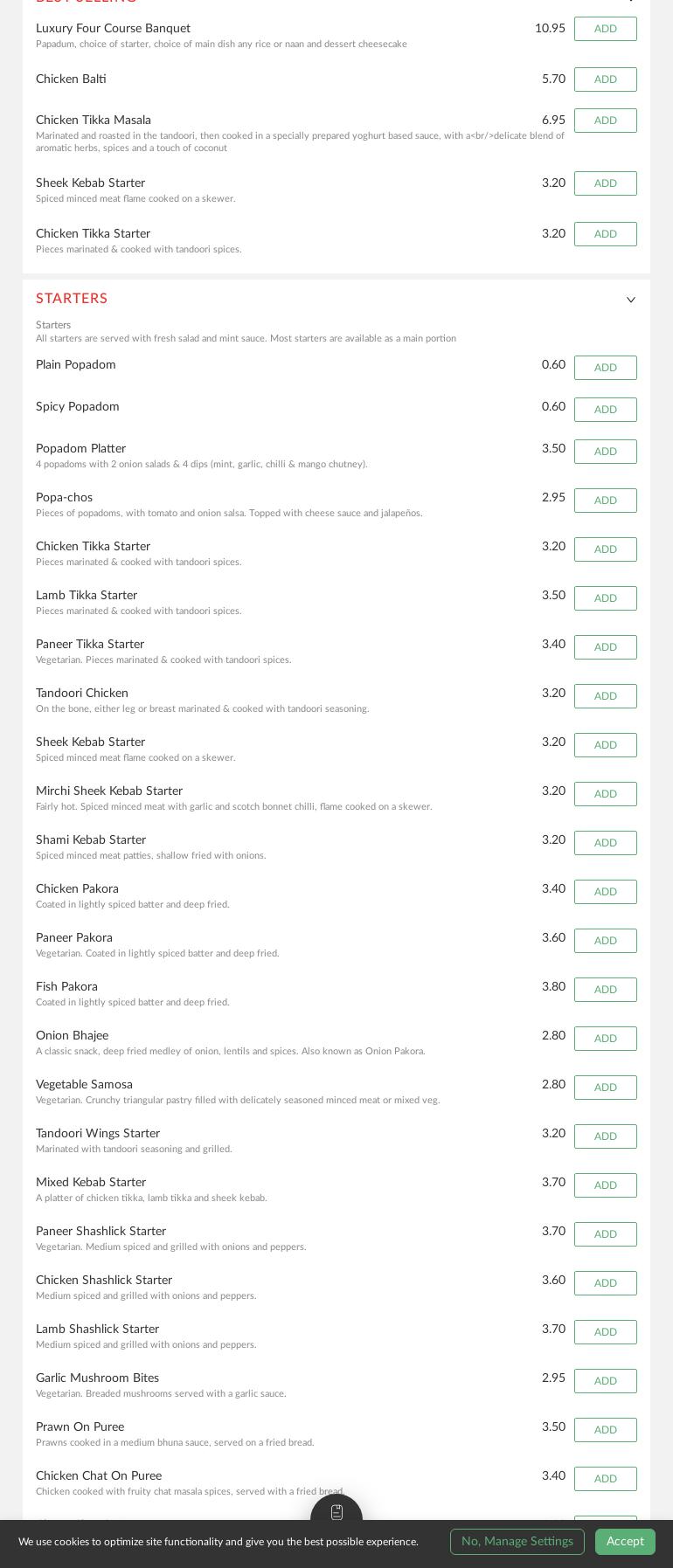 Masala Indian & Grill Menu