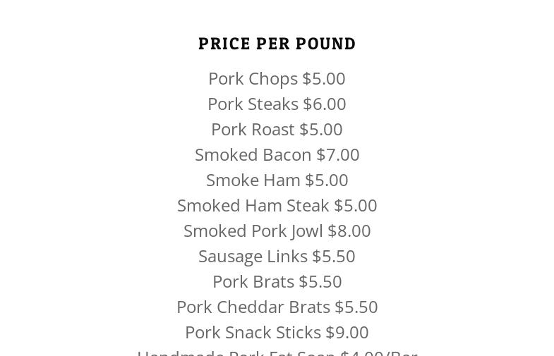 don's hog heaven Menu