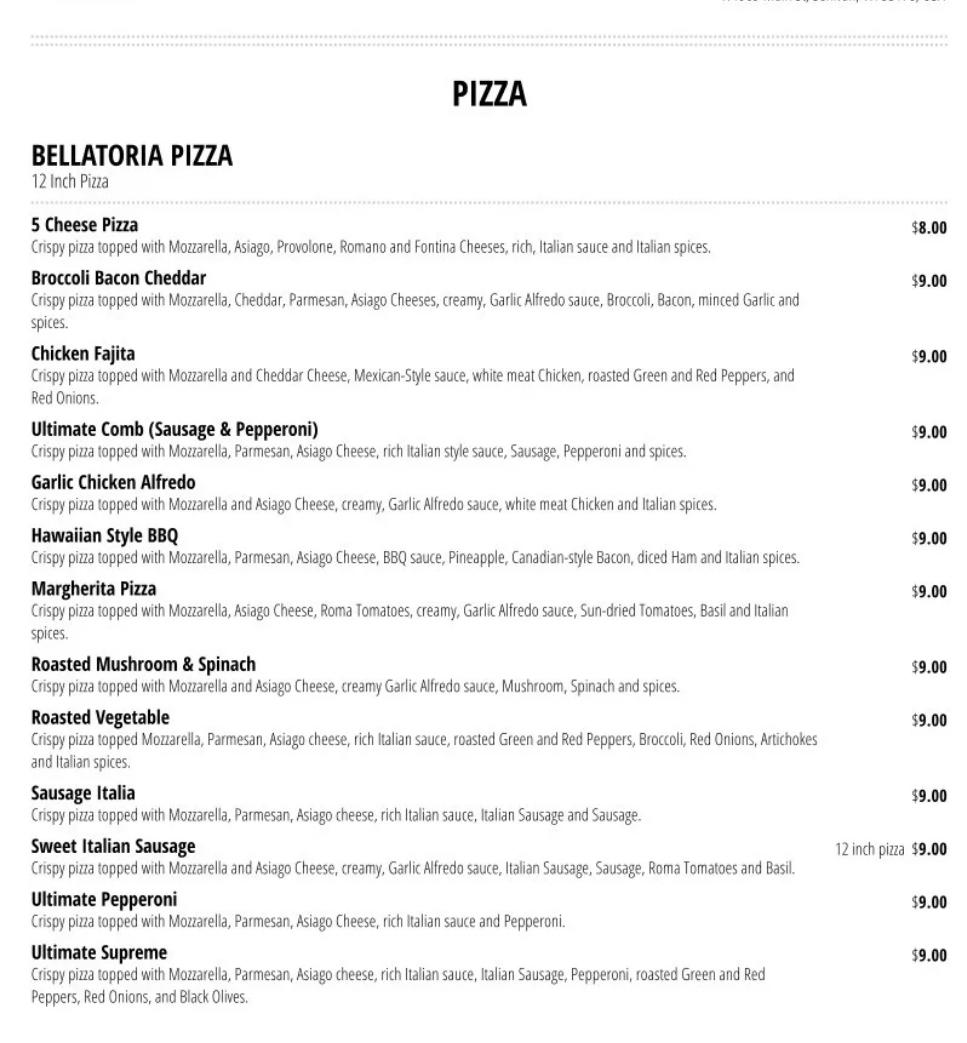In Good Spirits Menu