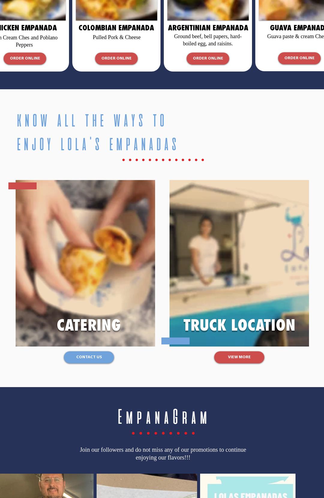 Lola's Empanadas Menu