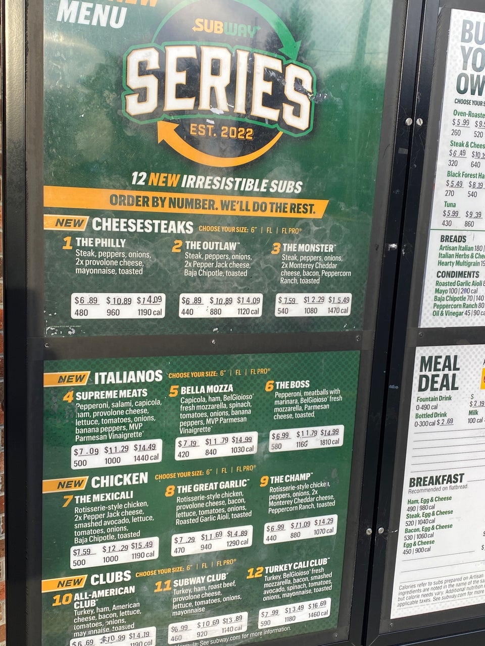 Subway Menu