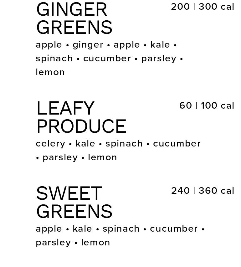 I Love Juice Bar Menu